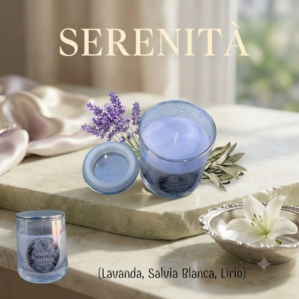 Una vela creada para envolver tus espacios en calma, equilibrio y tranquilidad. La armoniosa combinación de salvia blanca, lavanda y lirio ofrece un aroma suave, limpio y floral que invita al descanso y al bienestar emocional.

Serenità es perfecta para tus momentos de descanso, meditación o autocuidado, llenando el ambiente con una sensación cálida y relajante que acaricia el alma. 🤍💜✨